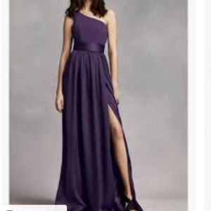 White by Vera Wang One Shoulder Dress w/ sash